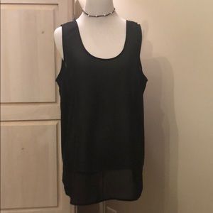 NWOT Black sheer side-split tank